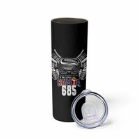 Super Samoa-Six Eight Five to The World Skinny Tumbler Traditional Samoan Tattoo Black Color