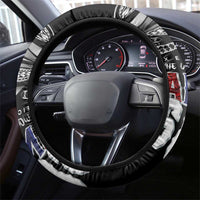 Super Samoa-Six Eight Five to The World Steering Wheel Cover Traditional Samoan Tattoo Black Color