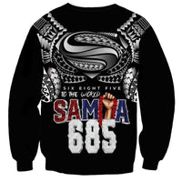Super Samoa-Six Eight Five to The World Sweatshirt Traditional Samoan Tattoo Black Color LT03 - Polynesian Pride