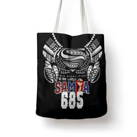 Super Samoa-Six Eight Five to The World Tote Bag Traditional Samoan Tattoo Black Color