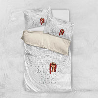 Super Samoa-Six Eight Five to The World Bedding Set Traditional Samoan Tattoo All White