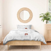 Super Samoa-Six Eight Five to The World Bedding Set Traditional Samoan Tattoo All White