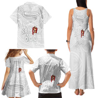 Super Samoa-Six Eight Five to The World Family Matching Tank Maxi Dress and Hawaiian Shirt Traditional Samoan Tattoo All White LT03 - Polynesian Pride