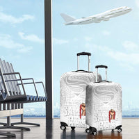Super Samoa-Six Eight Five to The World Luggage Cover Traditional Samoan Tattoo All White