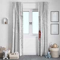 Super Samoa-Six Eight Five to The World Window Curtain Traditional Samoan Tattoo All White