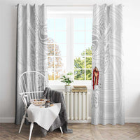 Super Samoa-Six Eight Five to The World Window Curtain Traditional Samoan Tattoo All White