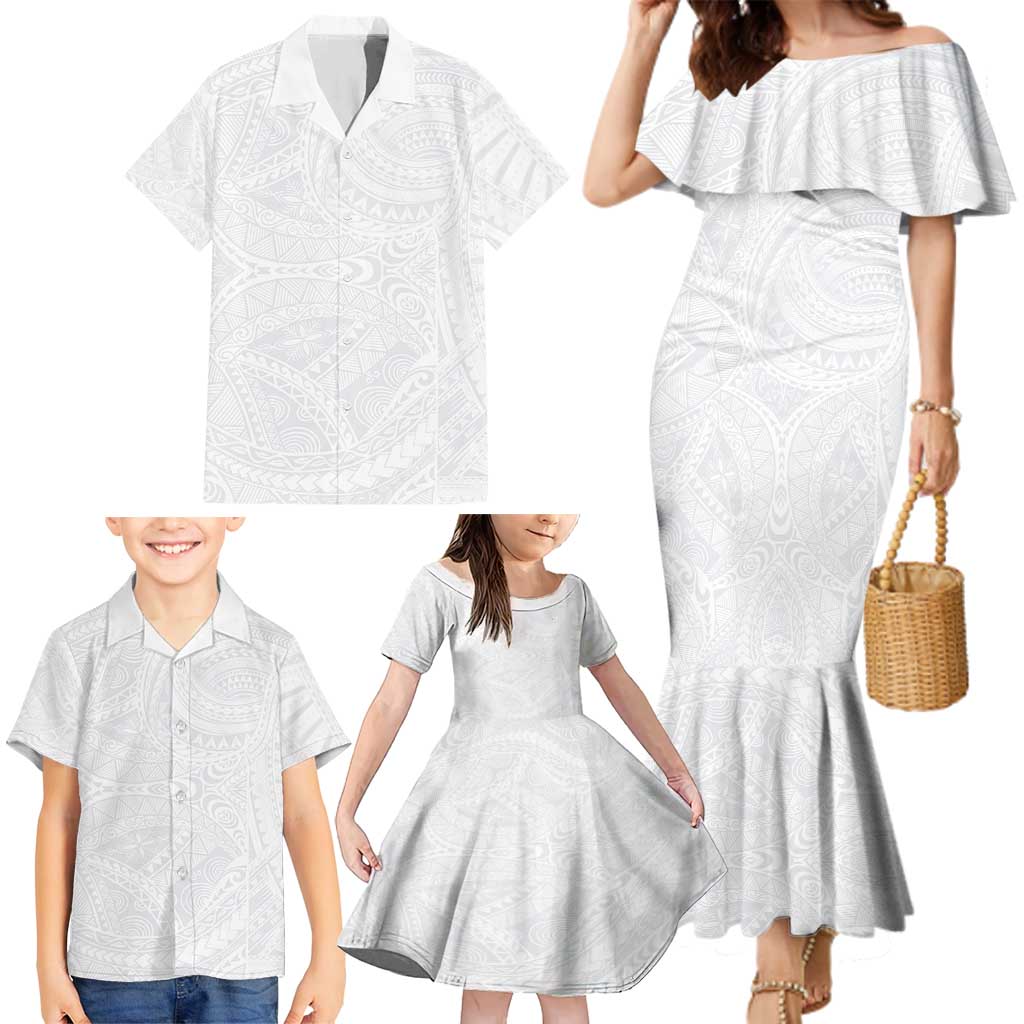 Lotu Tamaiti Samoan Art Tattoo Polynesian Pattern Family Matching Mermaid Dress and Hawaiian Shirt LT03 - Polynesian Pride