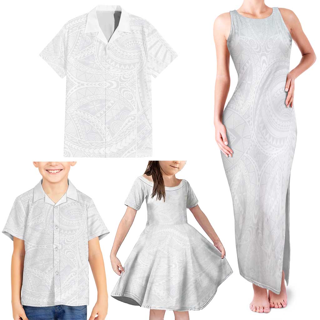 Lotu Tamaiti Samoan Art Tattoo Polynesian Pattern Family Matching Tank Maxi Dress and Hawaiian Shirt LT03 - Polynesian Pride