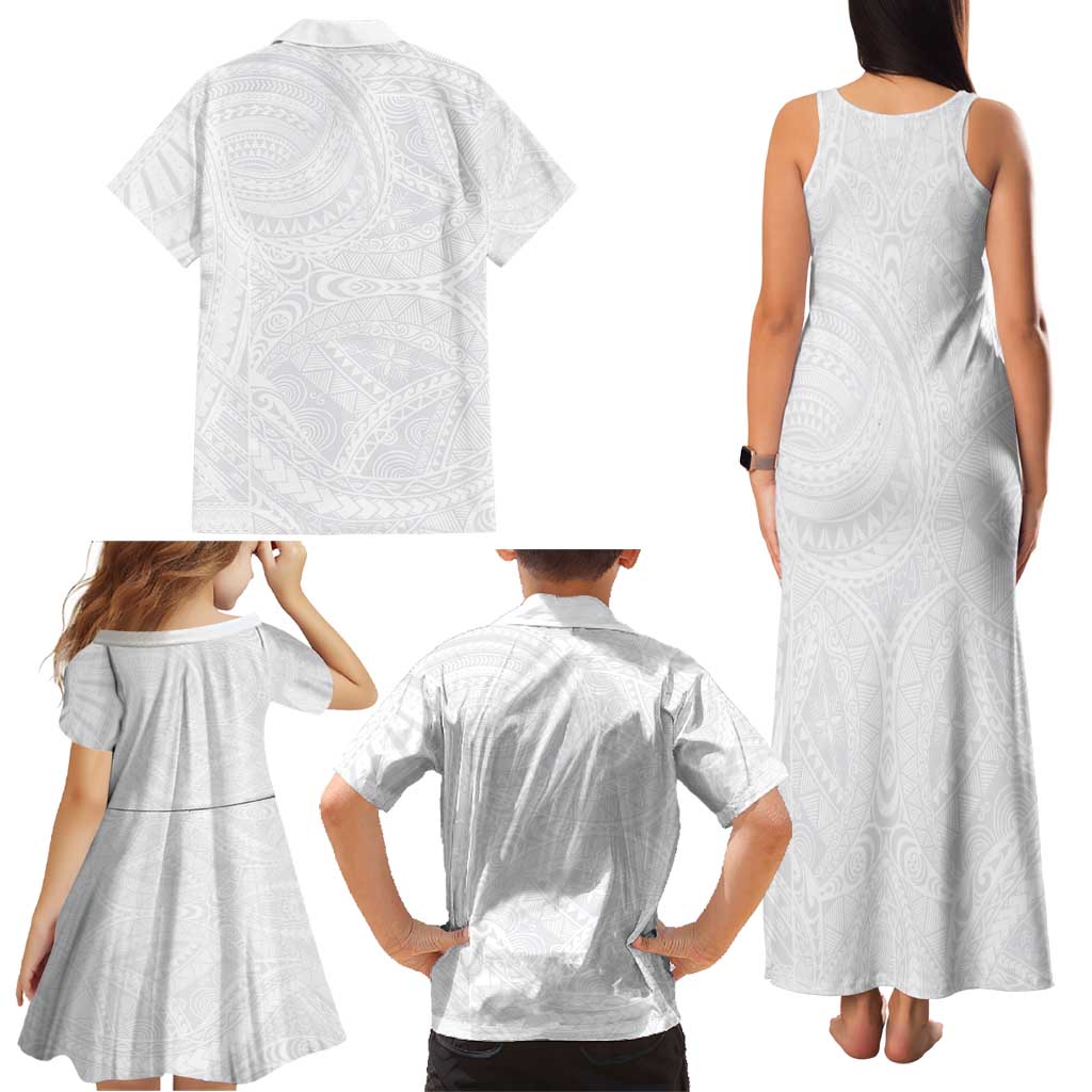 Lotu Tamaiti Samoan Art Tattoo Polynesian Pattern Family Matching Tank Maxi Dress and Hawaiian Shirt LT03 - Polynesian Pride