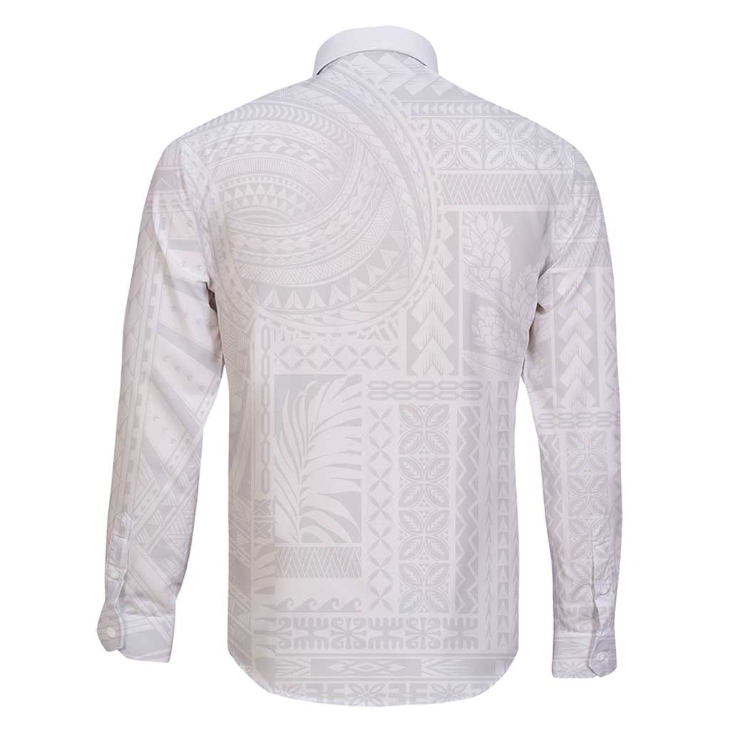 Lotu Tamaiti Samoan Art Tattoo Siapo Pattern Family Matching Long Sleeve Bodycon Dress and Hawaiian Shirt LT03 - Polynesian Pride