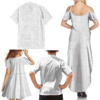 Lotu Tamaiti Samoan Art Tattoo Siapo Pattern Family Matching Summer Maxi Dress and Hawaiian Shirt LT03 - Polynesian Pride