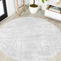 Lotu Tamaiti Samoan Art Tattoo Siapo Pattern Round Carpet