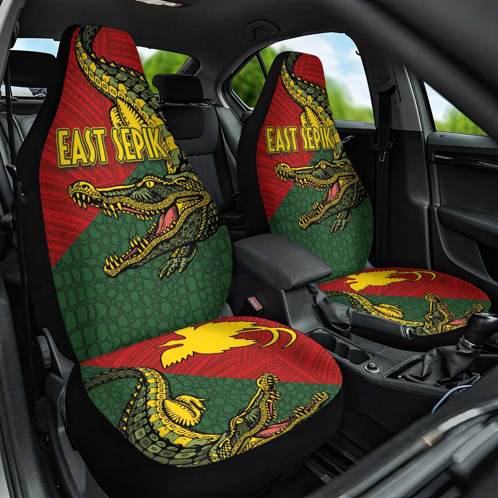 Sepik River Crocodile & Arts Festival Melanesian Pattern Car Seat Cover LT03 One Size Red - Polynesian Pride