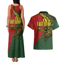 Sepik River Crocodile & Arts Festival Melanesian Pattern Couples Matching Tank Maxi Dress and Hawaiian Shirt