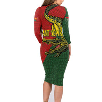 Sepik River Crocodile & Arts Festival Melanesian Pattern Family Matching Long Sleeve Bodycon Dress and Hawaiian Shirt LT03 - Polynesian Pride