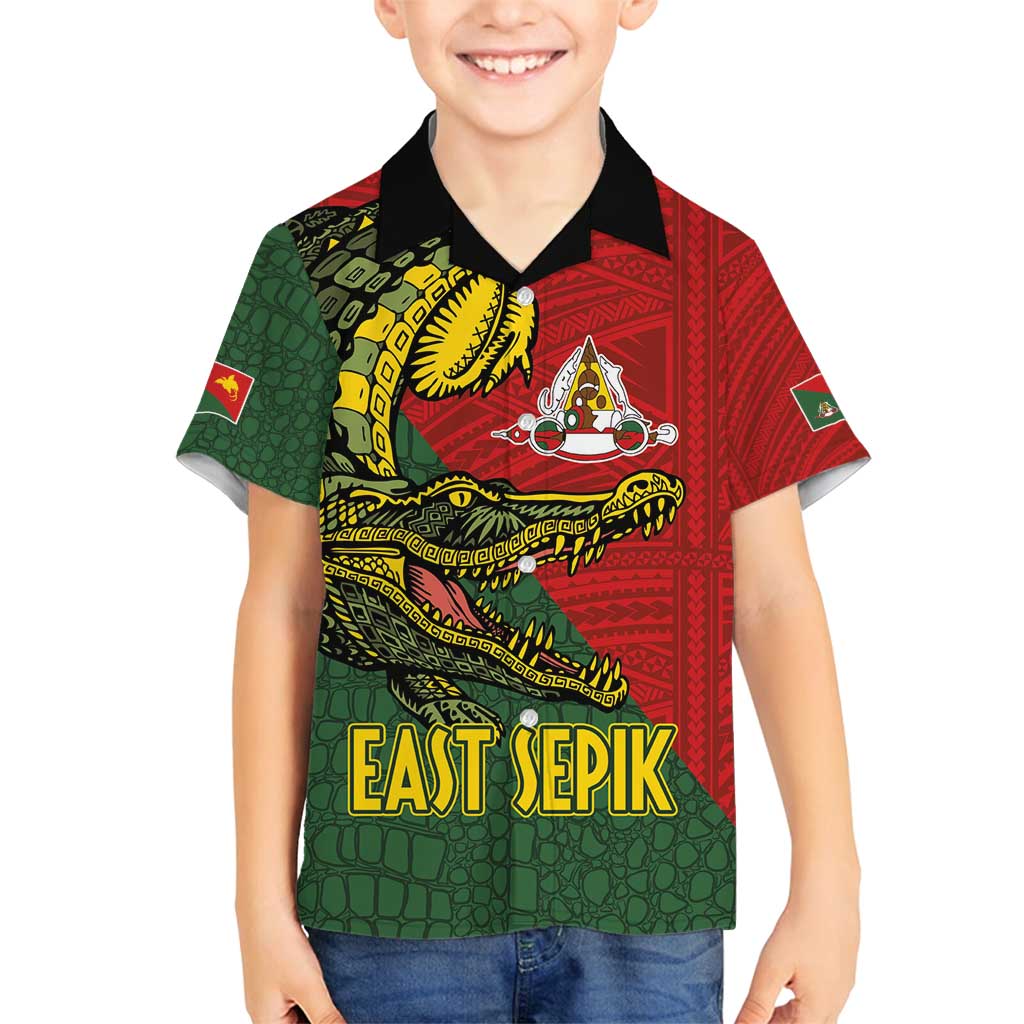 Sepik River Crocodile & Arts Festival Melanesian Pattern Family Matching Long Sleeve Bodycon Dress and Hawaiian Shirt LT03 Son's Shirt Red - Polynesian Pride