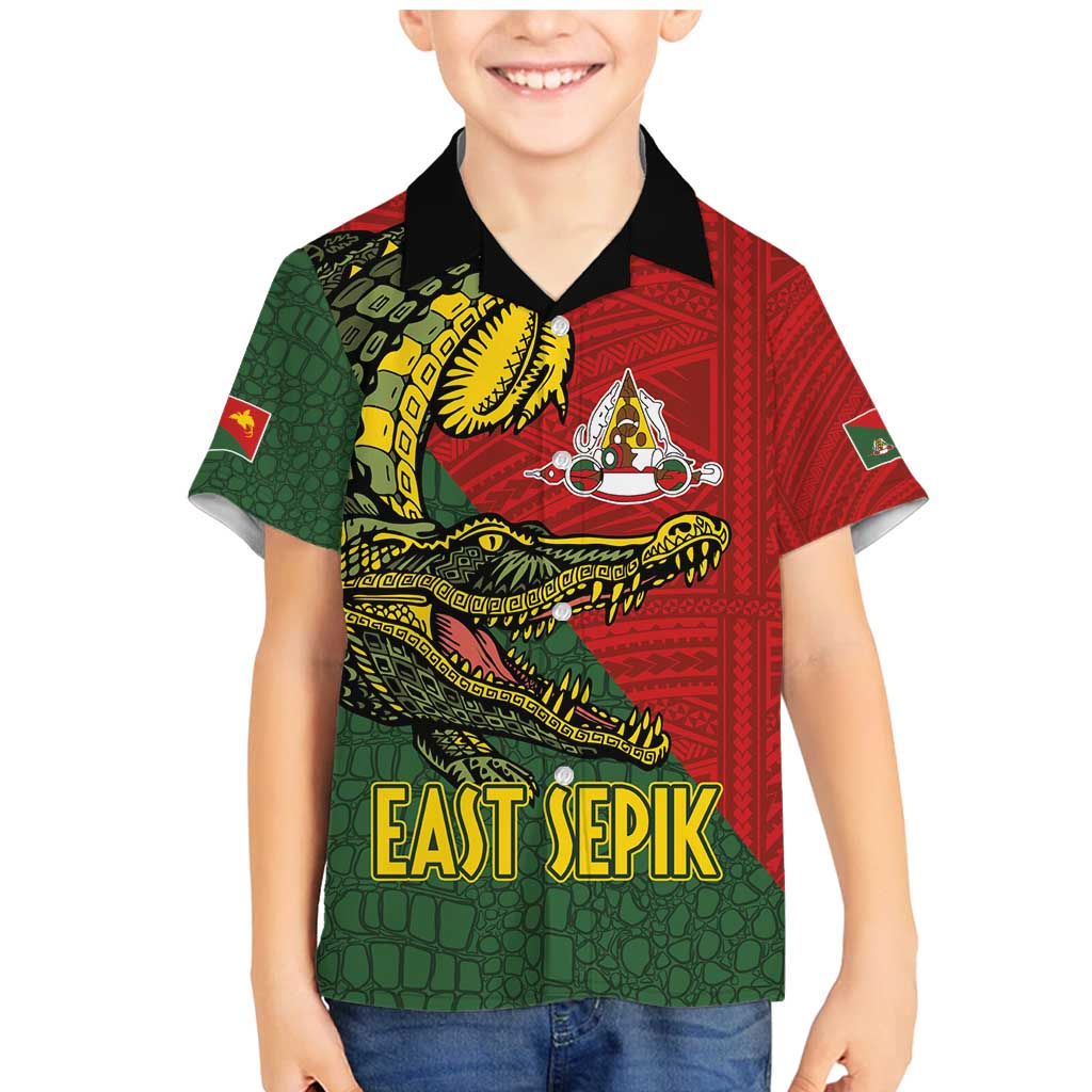 Sepik River Crocodile & Arts Festival Melanesian Pattern Family Matching Mermaid Dress and Hawaiian Shirt LT03 Son's Shirt Red - Polynesian Pride