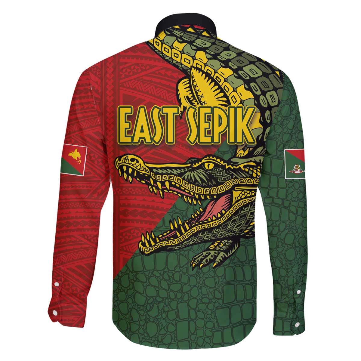Sepik River Crocodile & Arts Festival Melanesian Pattern Family Matching Off The Shoulder Long Sleeve Dress and Hawaiian Shirt LT03 - Polynesian Pride