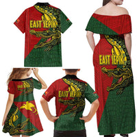 Sepik River Crocodile & Arts Festival Melanesian Pattern Family Matching Off Shoulder Maxi Dress and Hawaiian Shirt LT03 - Polynesian Pride