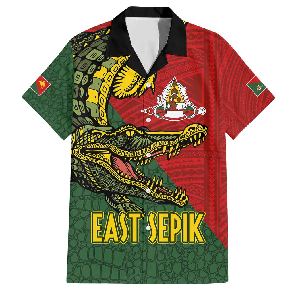 Sepik River Crocodile & Arts Festival Melanesian Pattern Family Matching Off Shoulder Maxi Dress and Hawaiian Shirt LT03 Dad's Shirt - Short Sleeve Red - Polynesian Pride