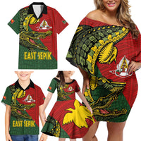 Sepik River Crocodile & Arts Festival Melanesian Pattern Family Matching Off Shoulder Short Dress and Hawaiian Shirt LT03 - Polynesian Pride