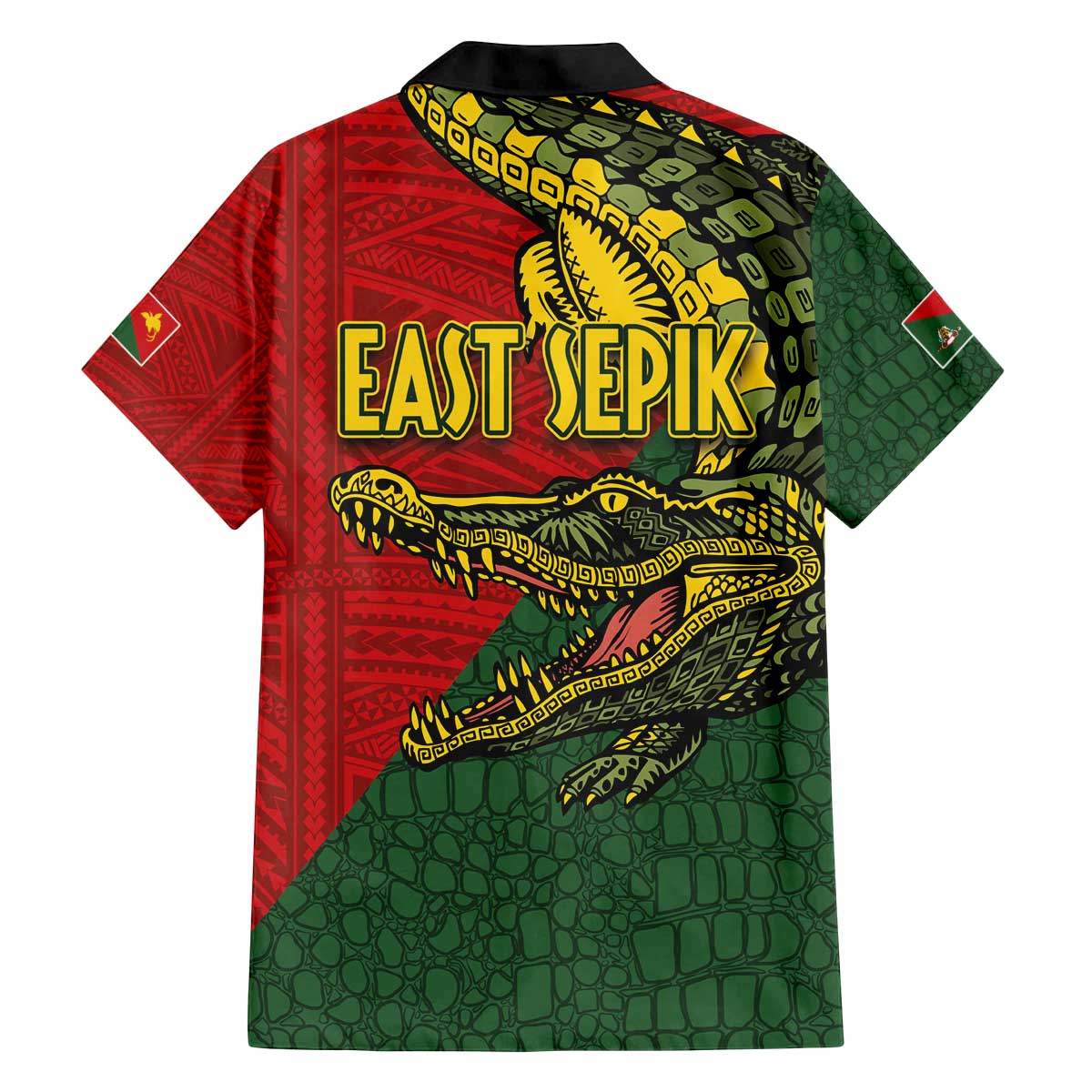 Sepik River Crocodile & Arts Festival Melanesian Pattern Family Matching Off Shoulder Short Dress and Hawaiian Shirt LT03 - Polynesian Pride