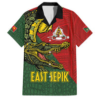 Sepik River Crocodile & Arts Festival Melanesian Pattern Family Matching Summer Maxi Dress and Hawaiian Shirt LT03 Dad's Shirt - Short Sleeve Red - Polynesian Pride