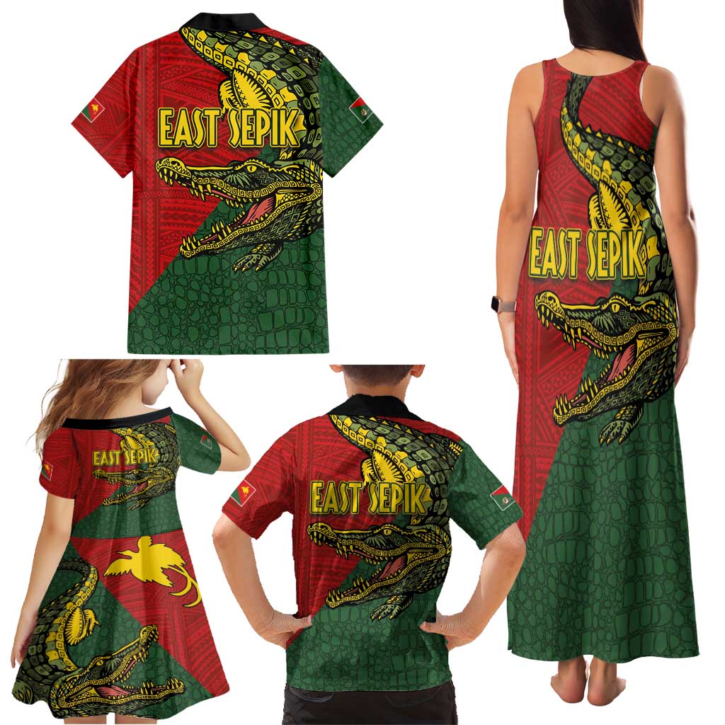 Sepik River Crocodile & Arts Festival Melanesian Pattern Family Matching Tank Maxi Dress and Hawaiian Shirt LT03 - Polynesian Pride