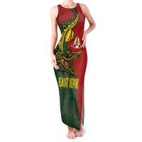 Sepik River Crocodile & Arts Festival Melanesian Pattern Family Matching Tank Maxi Dress and Hawaiian Shirt LT03 Mom's Dress Red - Polynesian Pride