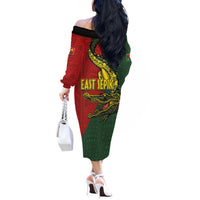 Sepik River Crocodile & Arts Festival Melanesian Pattern Off The Shoulder Long Sleeve Dress