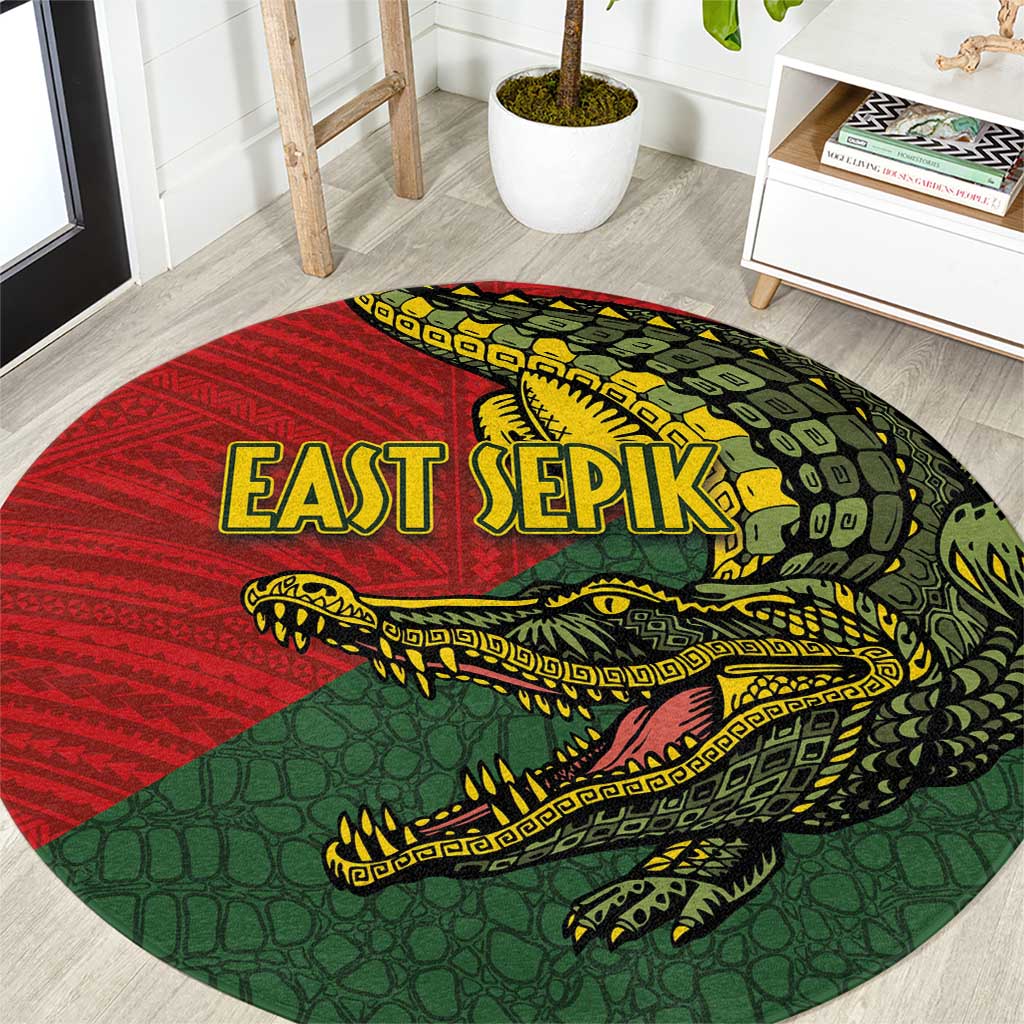 Sepik River Crocodile & Arts Festival Melanesian Pattern Round Carpet LT03 Red - Polynesian Pride