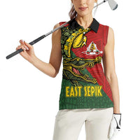 Sepik River Crocodile & Arts Festival Melanesian Pattern Women Sleeveless Polo Shirt