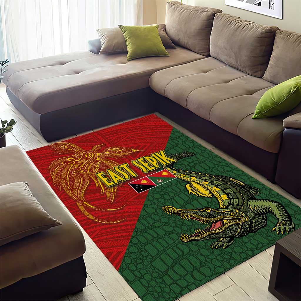 Sepik River Crocodile & Arts Festival Area Rug Bird-of-paradise Melanesian Tattoo