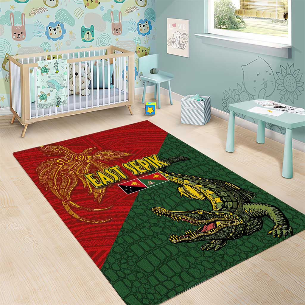 Sepik River Crocodile & Arts Festival Area Rug Bird-of-paradise Melanesian Tattoo