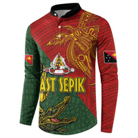 Sepik River Crocodile & Arts Festival Button Sweatshirt Bird-of-paradise Melanesian Tattoo