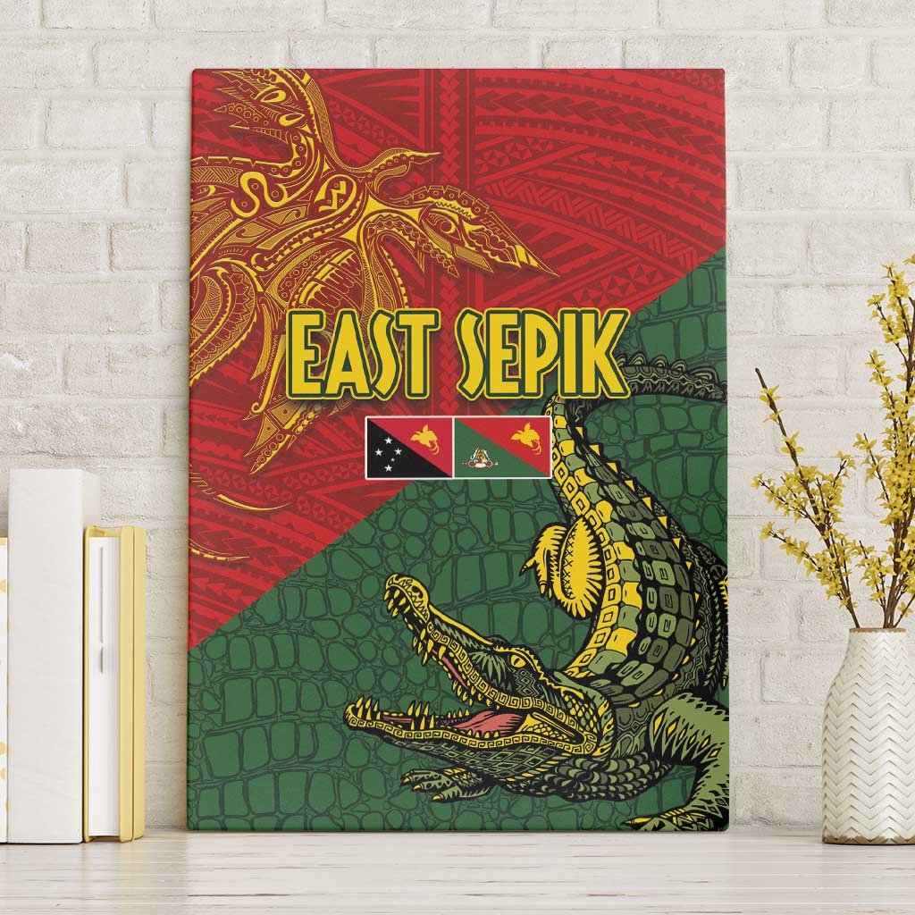 Sepik River Crocodile & Arts Festival Canvas Wall Art Bird-of-paradise Melanesian Tattoo LT03 Without Frame Red - Polynesian Pride