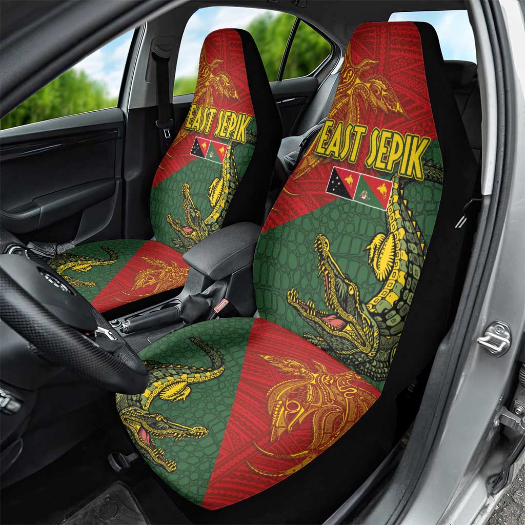 Sepik River Crocodile & Arts Festival Car Seat Cover Bird-of-paradise Melanesian Tattoo LT03 - Polynesian Pride