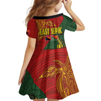 Sepik River Crocodile & Arts Festival Family Matching Long Sleeve Bodycon Dress and Hawaiian Shirt Bird-of-paradise Melanesian Tattoo LT03 - Polynesian Pride