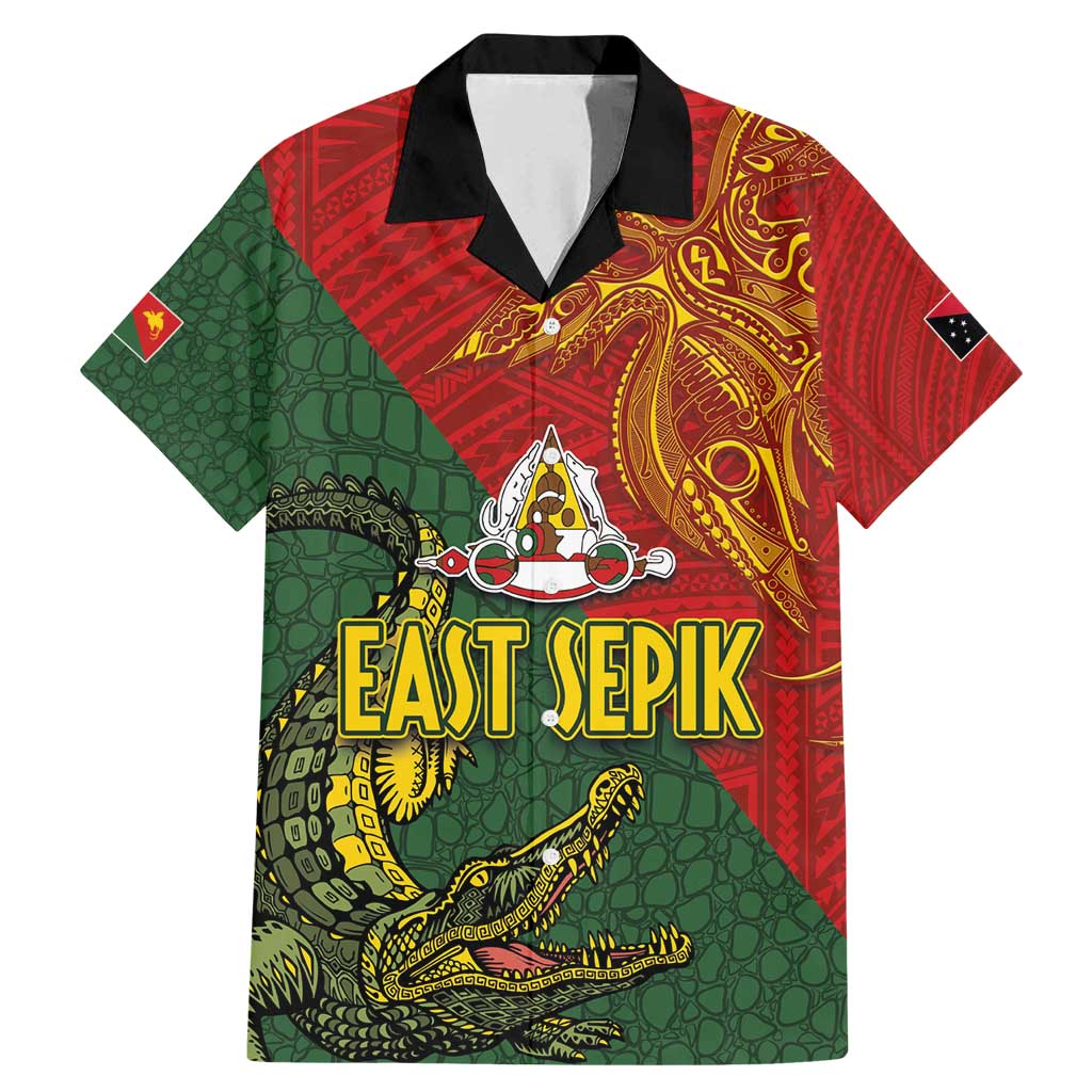 Sepik River Crocodile & Arts Festival Family Matching Mermaid Dress and Hawaiian Shirt Bird-of-paradise Melanesian Tattoo LT03 Dad's Shirt - Short Sleeve Red - Polynesian Pride