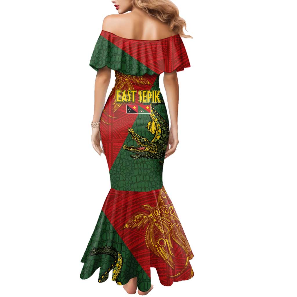 Sepik River Crocodile & Arts Festival Family Matching Mermaid Dress and Hawaiian Shirt Bird-of-paradise Melanesian Tattoo LT03 - Polynesian Pride