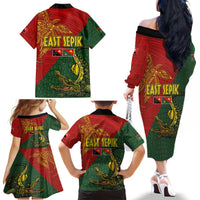 Sepik River Crocodile & Arts Festival Family Matching Off The Shoulder Long Sleeve Dress and Hawaiian Shirt Bird-of-paradise Melanesian Tattoo LT03 - Polynesian Pride