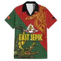 Sepik River Crocodile & Arts Festival Family Matching Off The Shoulder Long Sleeve Dress and Hawaiian Shirt Bird-of-paradise Melanesian Tattoo LT03 Dad's Shirt - Short Sleeve Red - Polynesian Pride