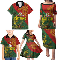 Sepik River Crocodile & Arts Festival Family Matching Puletasi and Hawaiian Shirt Bird-of-paradise Melanesian Tattoo LT03 - Polynesian Pride