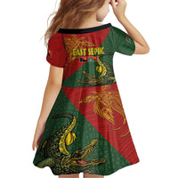 Sepik River Crocodile & Arts Festival Family Matching Summer Maxi Dress and Hawaiian Shirt Bird-of-paradise Melanesian Tattoo LT03 - Polynesian Pride
