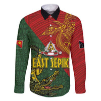 Sepik River Crocodile & Arts Festival Family Matching Summer Maxi Dress and Hawaiian Shirt Bird-of-paradise Melanesian Tattoo LT03 Dad's Shirt - Long Sleeve Red - Polynesian Pride