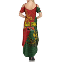 Sepik River Crocodile & Arts Festival Family Matching Summer Maxi Dress and Hawaiian Shirt Bird-of-paradise Melanesian Tattoo LT03 - Polynesian Pride
