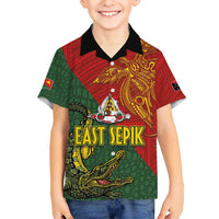 Sepik River Crocodile & Arts Festival Kid Hawaiian Shirt Bird-of-paradise Melanesian Tattoo LT03 Kid Red - Polynesian Pride