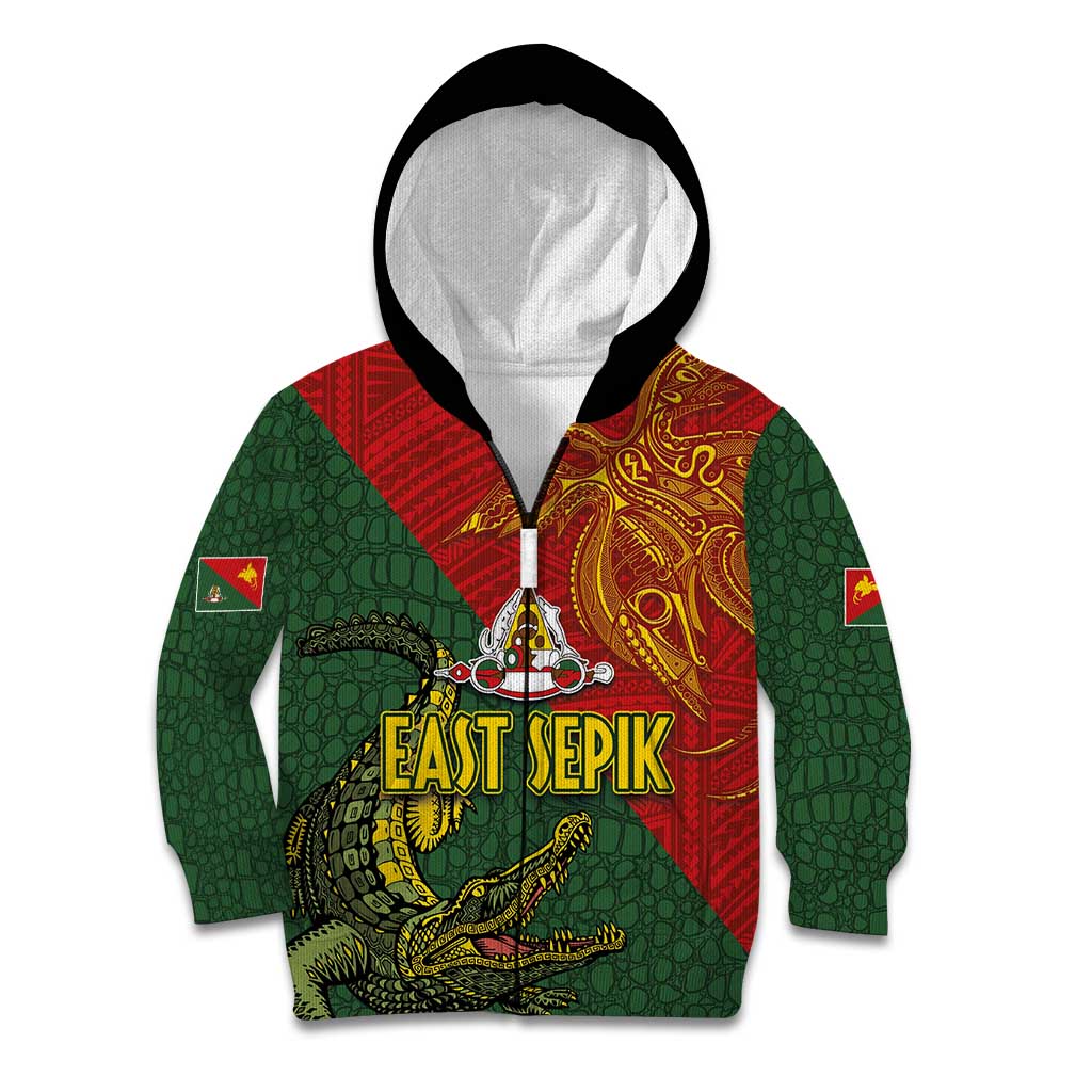 Sepik River Crocodile & Arts Festival Kid Hoodie Bird-of-paradise Melanesian Tattoo LT03 Zip Hoodie Red - Polynesian Pride