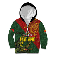 Sepik River Crocodile & Arts Festival Kid Hoodie Bird-of-paradise Melanesian Tattoo LT03 Zip Hoodie Red - Polynesian Pride