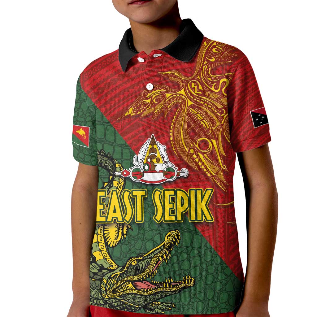 Sepik River Crocodile & Arts Festival Kid Polo Shirt Bird-of-paradise Melanesian Tattoo
